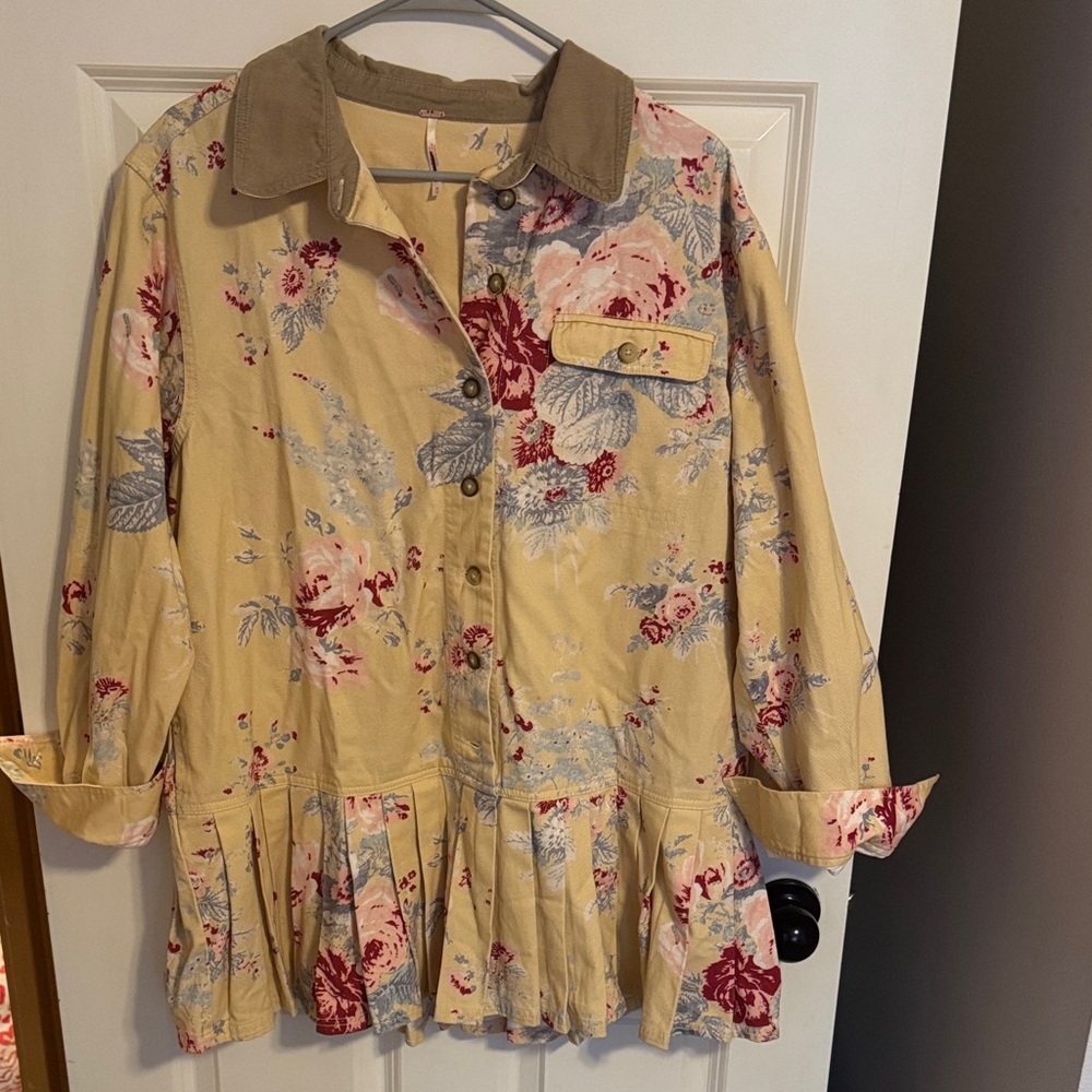 Free People Floral Yellow Dress Size M